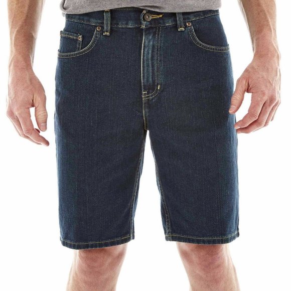 Men's Denim Shorts St John's Bay Straight Fit 5 Pockets size 44 NEW - Picture 2 of 9